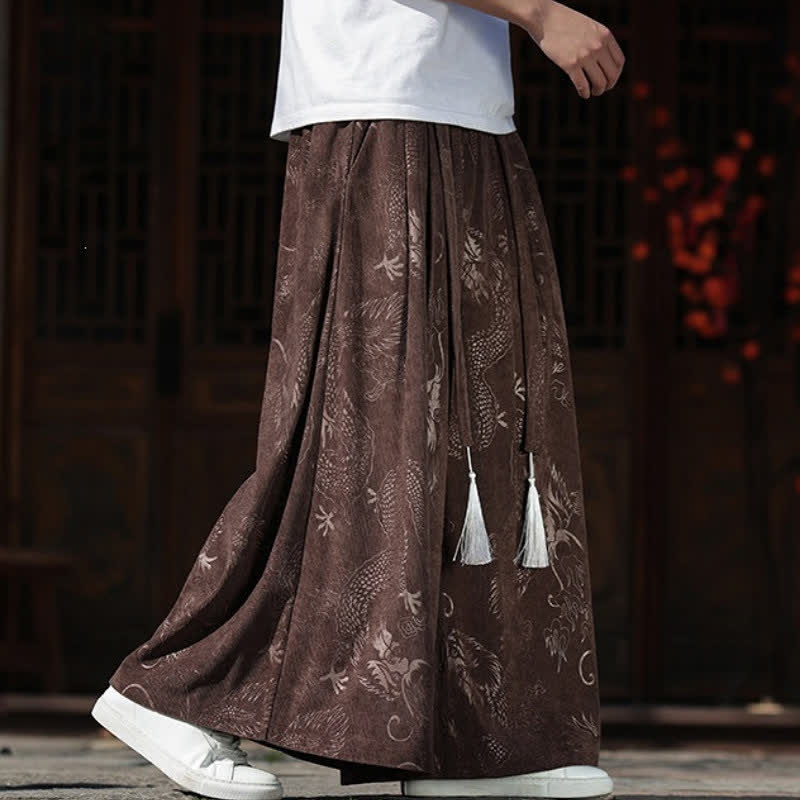 Buddha Stones Herbst/Winter Vintage Dragon Ankle Pants mit Kordelzug, Herren-Weitbeinhose mit Taschen - image 6