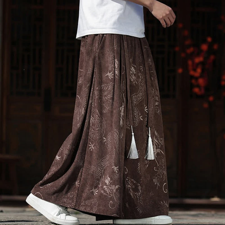 Buddha Stones Herbst/Winter Vintage Dragon Ankle Pants mit Kordelzug, Herren-Weitbeinhose mit Taschen - image 6