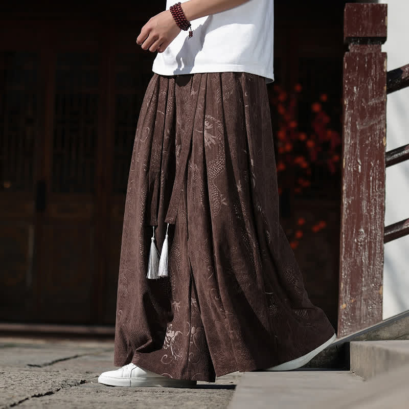 Buddha Stones Herbst/Winter Vintage Dragon Ankle Pants mit Kordelzug, Herren-Weitbeinhose mit Taschen - image 7