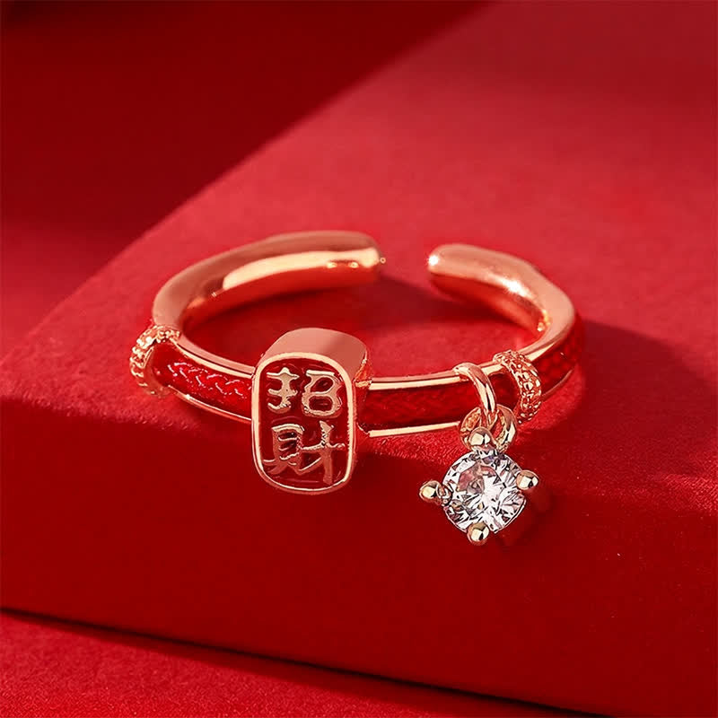 Buddha Stones Kupferlegierungsring mit roter Schnur – Glücksbringer und Reichtumssymbol - image 9