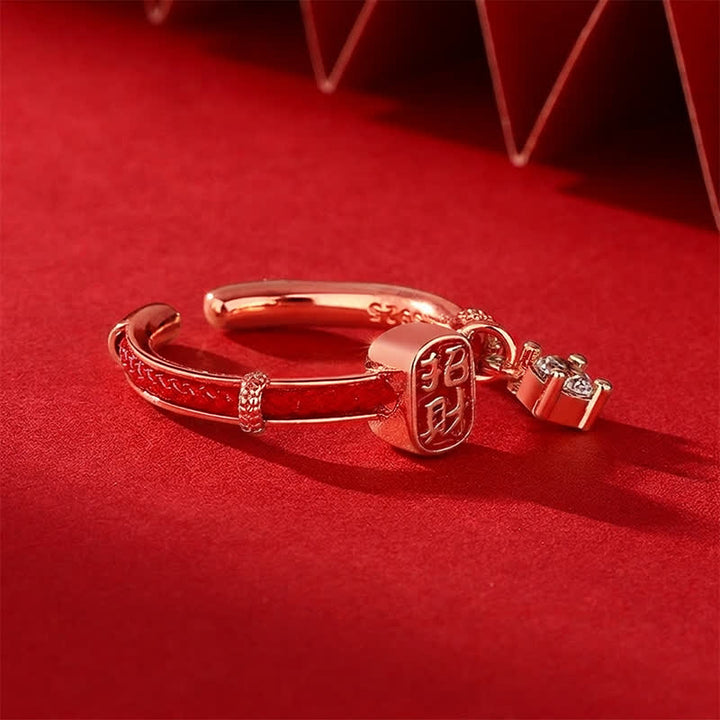 Buddha Stones Kupferlegierungsring mit roter Schnur – Glücksbringer und Reichtumssymbol - image 10