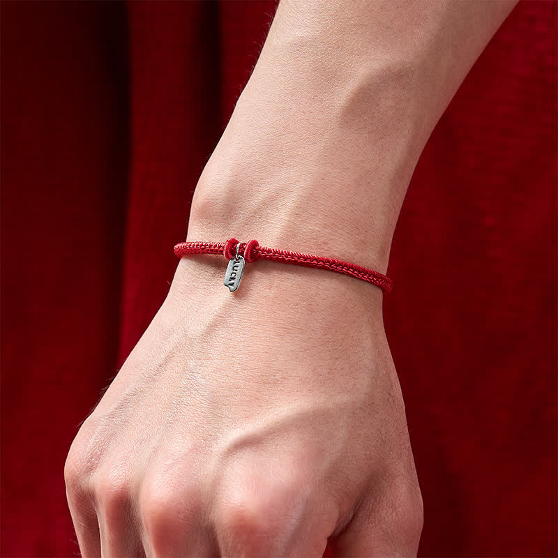 Buddha Stones Handgefertigtes, geflochtenes Armband mit Glücksanhänger aus roter Schnur, verstellbar - image 10