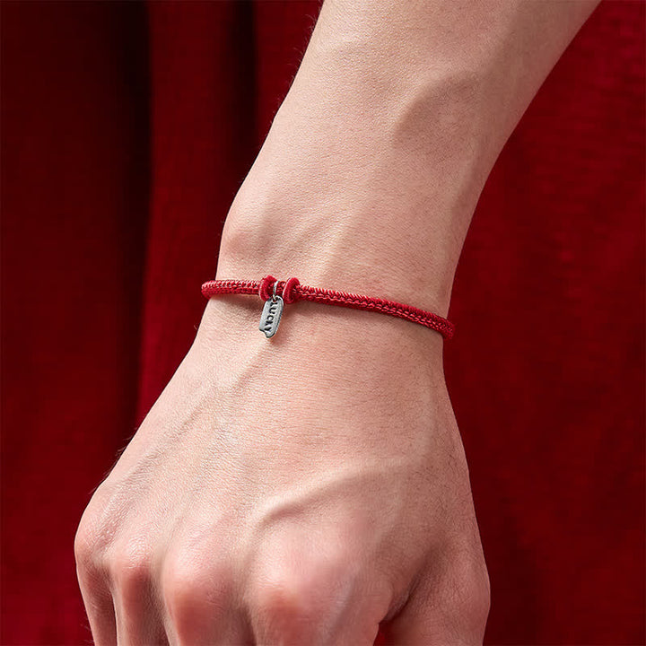 Buddha Stones Handgefertigtes, geflochtenes Armband mit Glücksanhänger aus roter Schnur, verstellbar - image 10