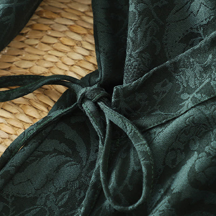 Buddha Stones Herbstlicher Kimono im Vintage-Stil mit Kordelzug und Blumenmuster, Damen, Tang-Stil - image 6