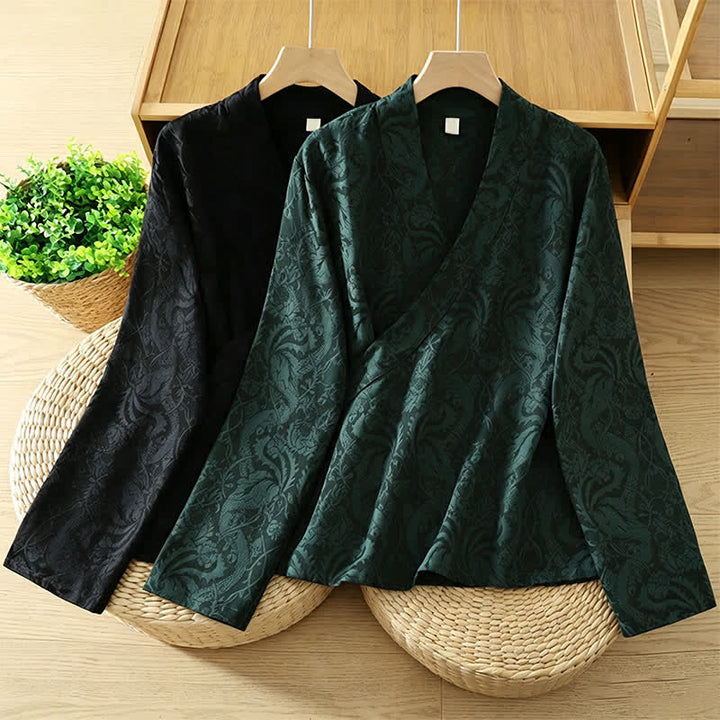 Buddha Stones Herbstlicher Kimono im Vintage-Stil mit Kordelzug und Blumenmuster, Damen, Tang-Stil - image 14