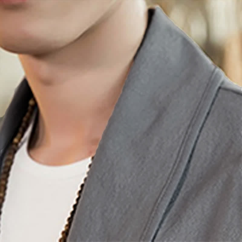 Buddha Stones Lässiger, minimalistischer Kimono für Herren – ideal für Frühling und Herbst - image 12