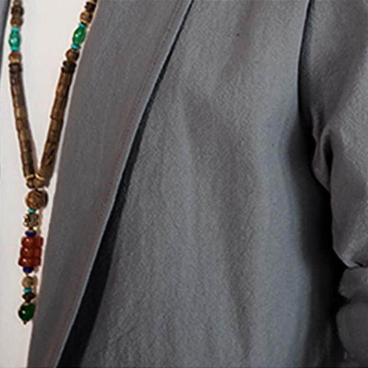 Buddha Stones Lässiger, minimalistischer Kimono für Herren – ideal für Frühling und Herbst - image 13