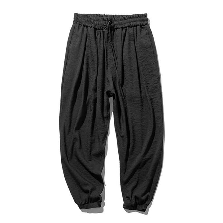 Buddha Stones Lässige, einfarbige Herren-Cropped-Hose mit Kordelzug für Frühling und Sommer, schmal zulaufende Hose mit Tasche - image 10
