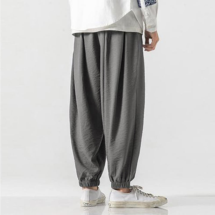 Buddha Stones Lässige, einfarbige Herren-Cropped-Hose mit Kordelzug für Frühling und Sommer, schmal zulaufende Hose mit Tasche - image 25