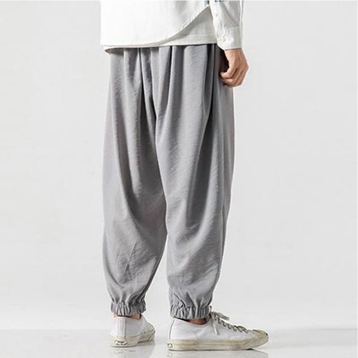 Buddha Stones Lässige, einfarbige Herren-Cropped-Hose mit Kordelzug für Frühling und Sommer, schmal zulaufende Hose mit Tasche - image 33