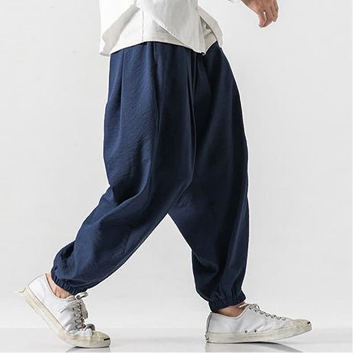 Buddha Stones Lässige, einfarbige Herren-Cropped-Hose mit Kordelzug für Frühling und Sommer, schmal zulaufende Hose mit Tasche - image 12