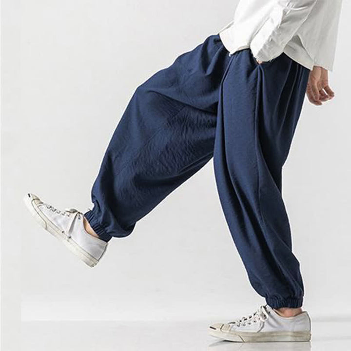 Buddha Stones Lässige, einfarbige Herren-Cropped-Hose mit Kordelzug für Frühling und Sommer, schmal zulaufende Hose mit Tasche - image 16