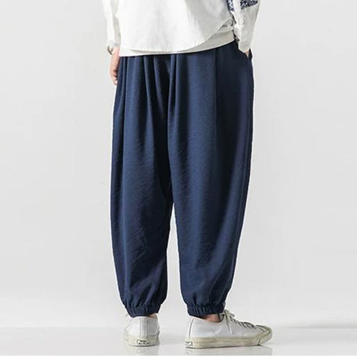 Buddha Stones Lässige, einfarbige Herren-Cropped-Hose mit Kordelzug für Frühling und Sommer, schmal zulaufende Hose mit Tasche - image 15