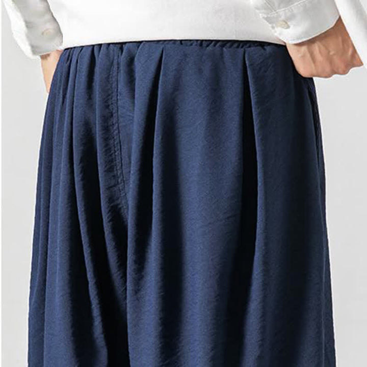 Buddha Stones Lässige, einfarbige Herren-Cropped-Hose mit Kordelzug für Frühling und Sommer, schmal zulaufende Hose mit Tasche - image 18