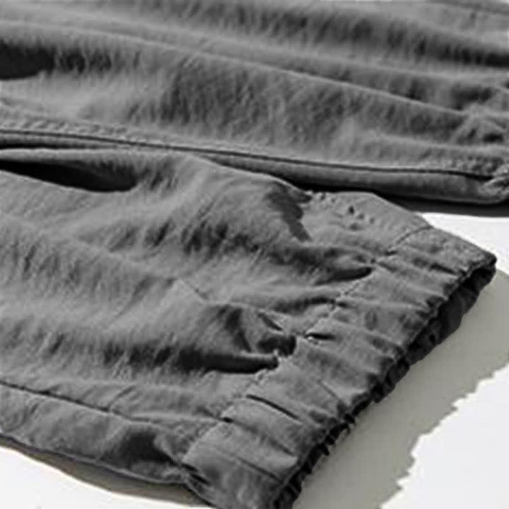 Buddha Stones Lässige, einfarbige Herren-Cropped-Hose mit Kordelzug für Frühling und Sommer, schmal zulaufende Hose mit Tasche - image 29