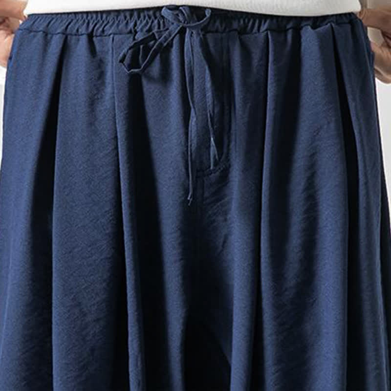 Buddha Stones Lässige, einfarbige Herren-Cropped-Hose mit Kordelzug für Frühling und Sommer, schmal zulaufende Hose mit Tasche - image 17