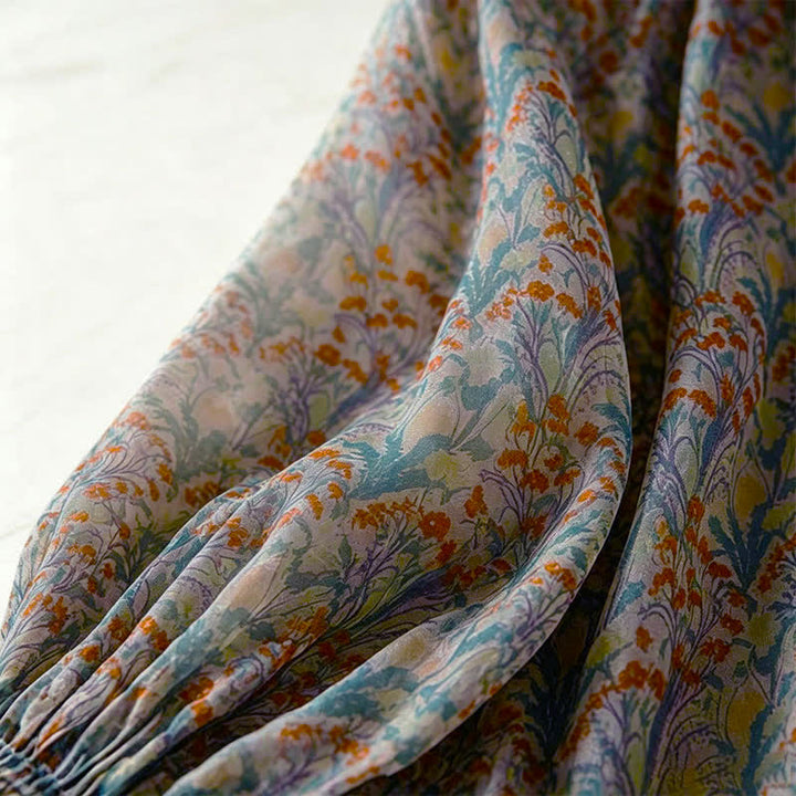 Buddha Stones Herbstliche Vintage-Damenblusen mit Blumenmuster und langen Ärmeln - image 3