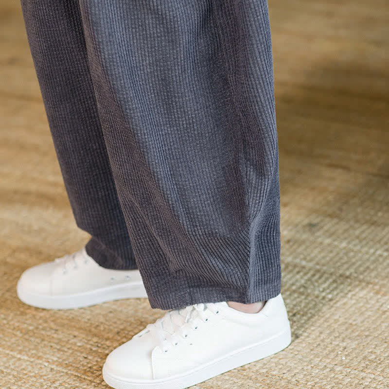 Buddha Stones Lässige, minimalistische Herren-Ankle-Hose mit Kordelzug und Tasche für Herbst und Winter - image 7