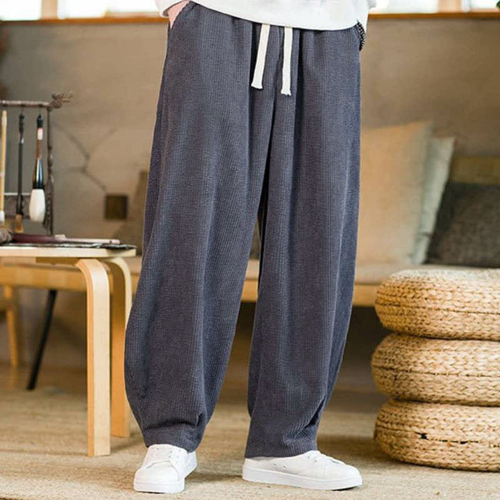 Buddha Stones Lässige, minimalistische Herren-Ankle-Hose mit Kordelzug und Tasche für Herbst und Winter - image 2