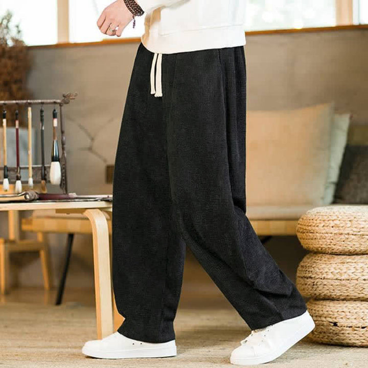 Buddha Stones Lässige, minimalistische Herren-Ankle-Hose mit Kordelzug und Tasche für Herbst und Winter - image 9