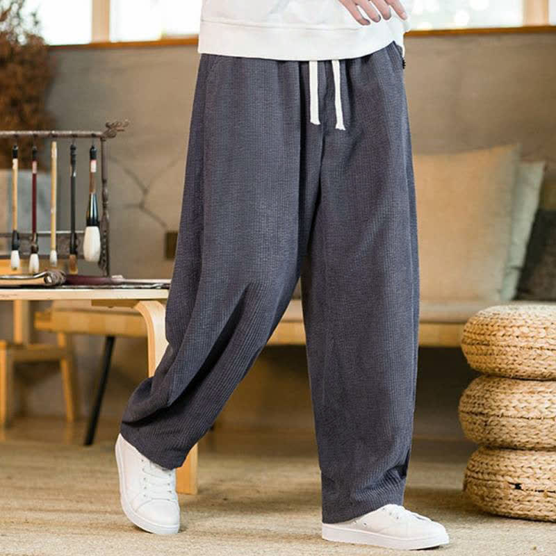 Buddha Stones Lässige, minimalistische Herren-Ankle-Hose mit Kordelzug und Tasche für Herbst und Winter - image 1