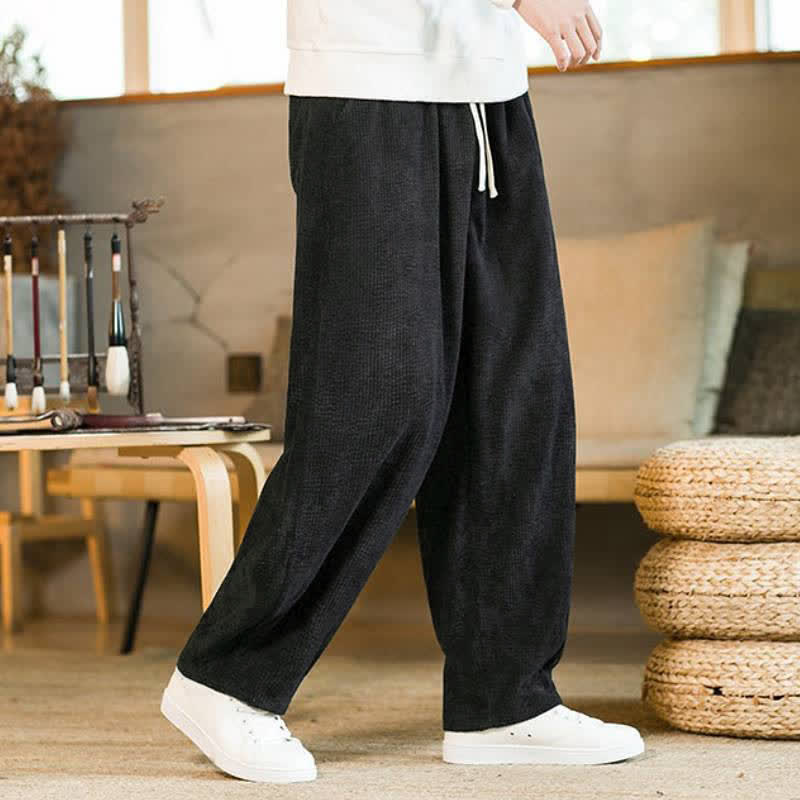 Buddha Stones Lässige, minimalistische Herren-Ankle-Hose mit Kordelzug und Tasche für Herbst und Winter - image 11