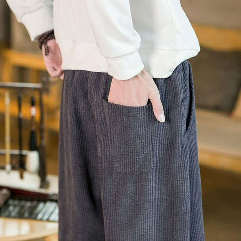 Buddha Stones Lässige, minimalistische Herren-Ankle-Hose mit Kordelzug und Tasche für Herbst und Winter - image 6