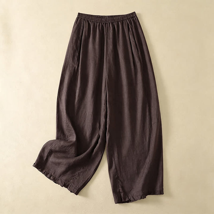 Buddha Stones Basic-Hose für Frühling und Sommer, schlicht, einfarbig, knöchelhoch, gerades Bein, mit Taschen - Sattelbraun - US8-10, UK/AU12-14, EU40-42 (2XL) - image 6