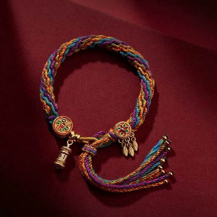 Buddha Stones Tibetisches Om Mani Padme Hum Reinheits-Handgewebtes Kordelarmband - image 1