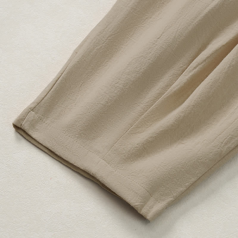 Buddha Stones Lässige Boho-Hose für Frühling und Sommer, lange Herrenhose mit Kordelzug, geometrischem Muster, elastischem Bund und Taschen - image 9