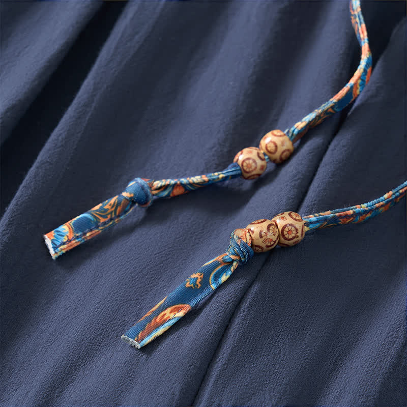 Buddha Stones Lässige Boho-Hose für Frühling und Sommer, lange Herrenhose mit Kordelzug, geometrischem Muster, elastischem Bund und Taschen - image 19