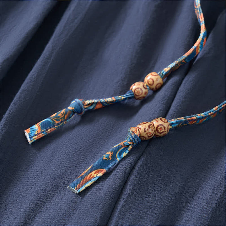 Buddha Stones Lässige Boho-Hose für Frühling und Sommer, lange Herrenhose mit Kordelzug, geometrischem Muster, elastischem Bund und Taschen - image 19