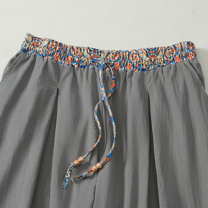Buddha Stones Lässige Boho-Hose für Frühling und Sommer, lange Herrenhose mit Kordelzug, geometrischem Muster, elastischem Bund und Taschen - image 28