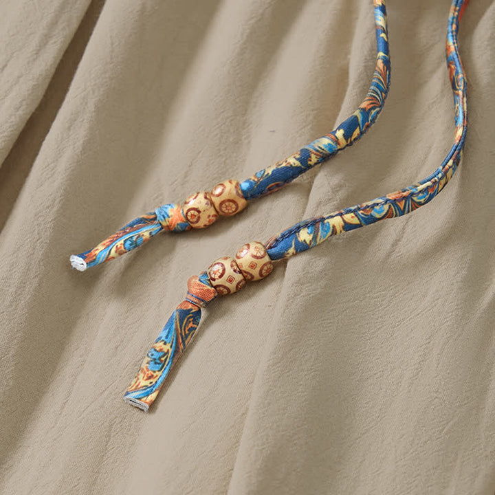 Buddha Stones Lässige Boho-Hose für Frühling und Sommer, lange Herrenhose mit Kordelzug, geometrischem Muster, elastischem Bund und Taschen - image 8