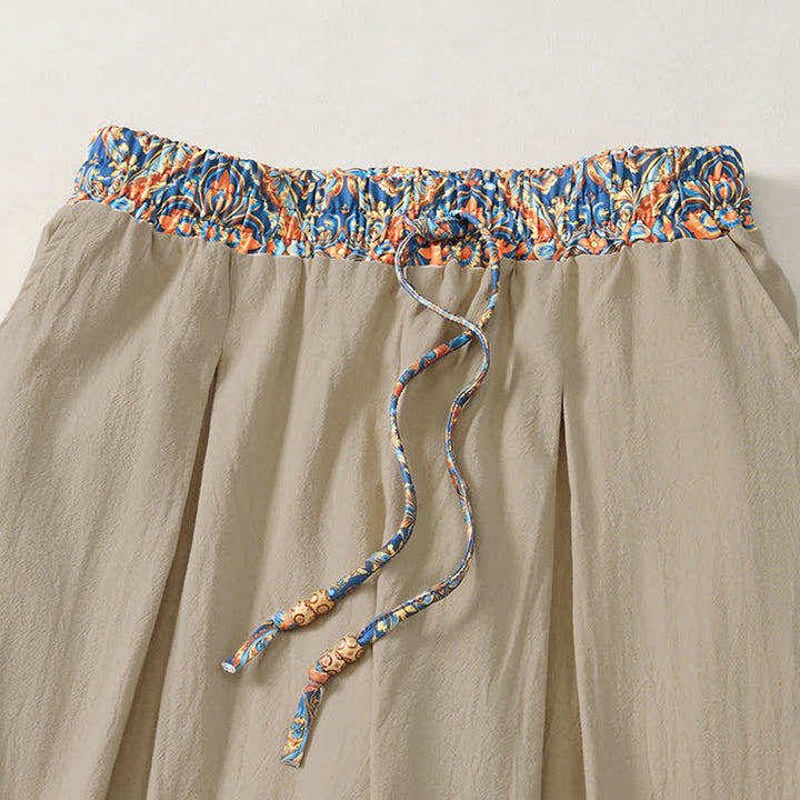 Buddha Stones Lässige Boho-Hose für Frühling und Sommer, lange Herrenhose mit Kordelzug, geometrischem Muster, elastischem Bund und Taschen - image 6