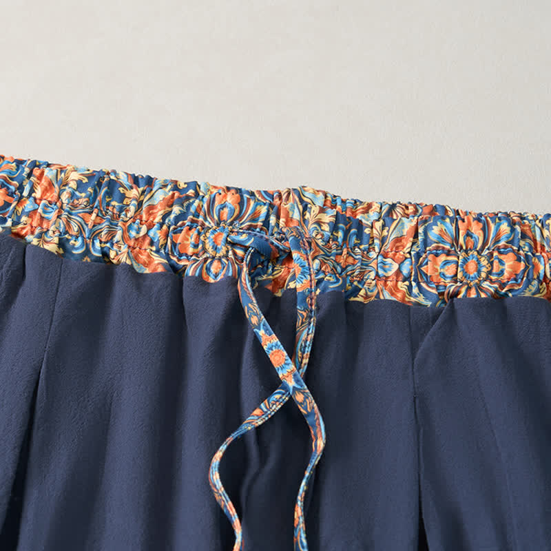 Buddha Stones Lässige Boho-Hose für Frühling und Sommer, lange Herrenhose mit Kordelzug, geometrischem Muster, elastischem Bund und Taschen - image 18