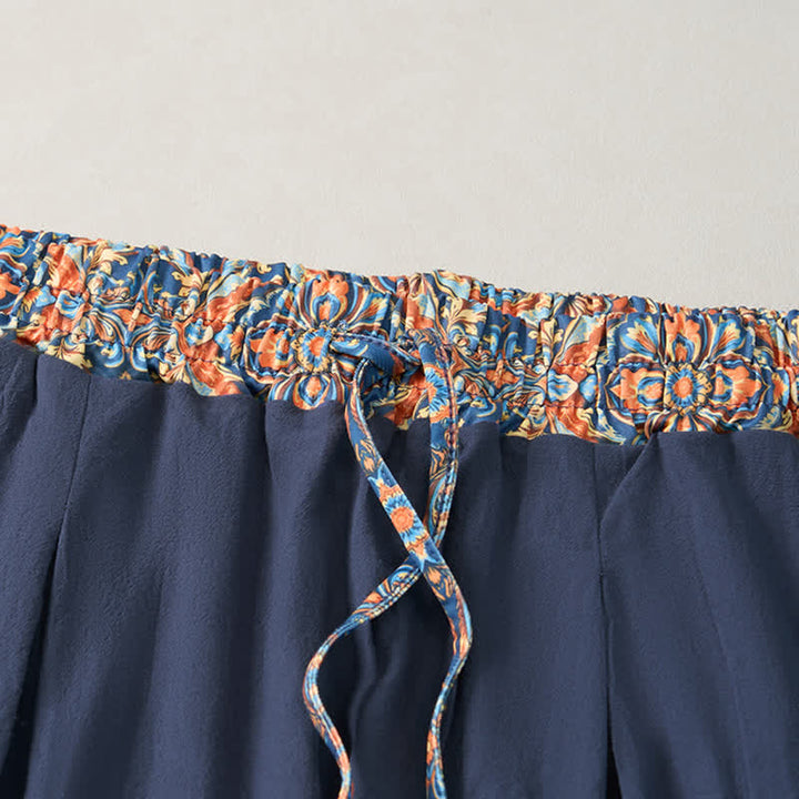 Buddha Stones Lässige Boho-Hose für Frühling und Sommer, lange Herrenhose mit Kordelzug, geometrischem Muster, elastischem Bund und Taschen - image 18