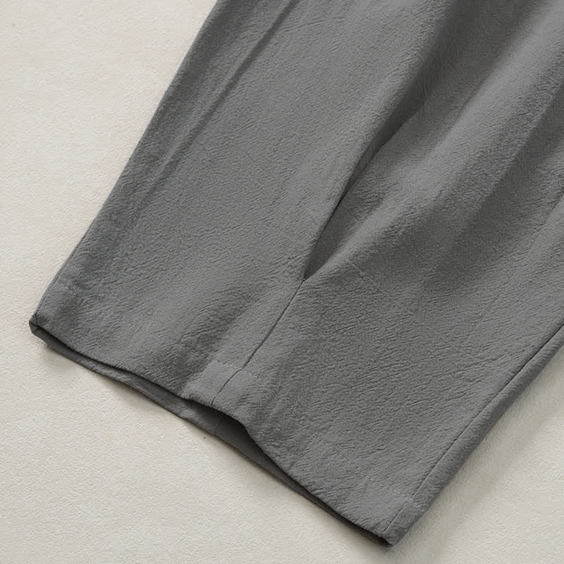 Buddha Stones Lässige Boho-Hose für Frühling und Sommer, lange Herrenhose mit Kordelzug, geometrischem Muster, elastischem Bund und Taschen - image 32