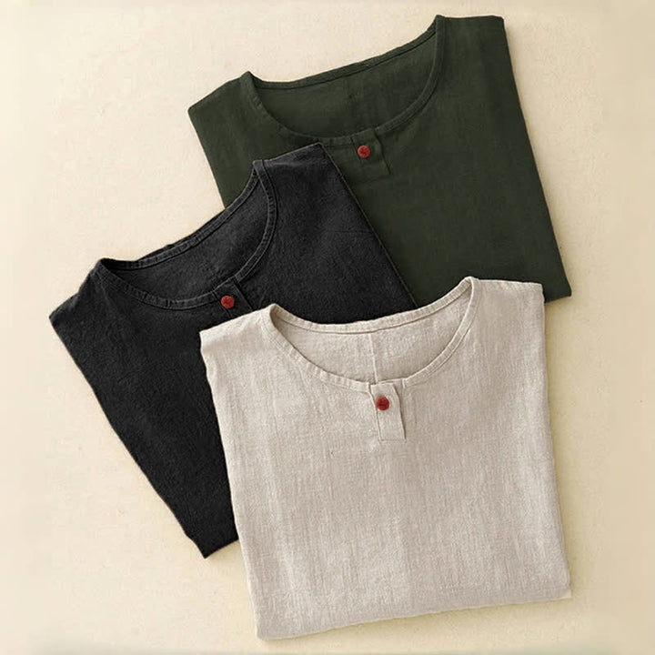 Buddha Stones Casual Plain Women's Crew Neck Design Loose Half Sleeve T-Shirt - image 26