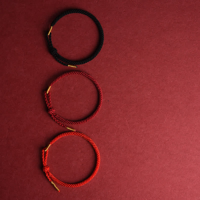 Buddha Stones Rotes, handgewebtes, verstellbares Schutzarmband - image 11