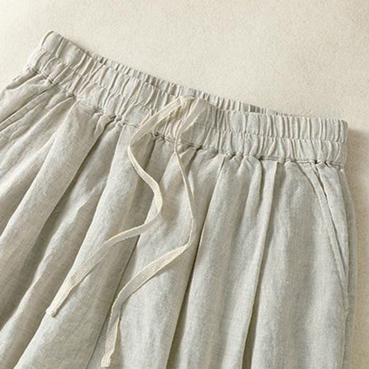 Buddha Stones Lässige, minimalistische Cropped-Hose mit Kordelzug für Damen – ideal für Frühling, Sommer und Herbst. Gerade geschnittene Hose mit Tasche. - image 7