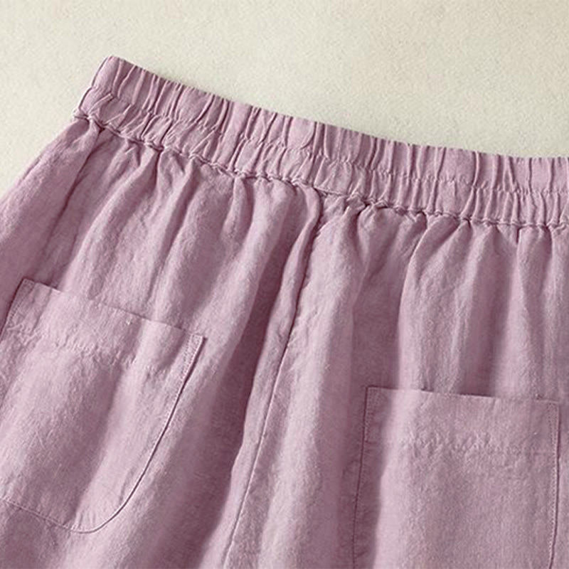 Buddha Stones Lässige, minimalistische Cropped-Hose mit Kordelzug für Damen – ideal für Frühling, Sommer und Herbst. Gerade geschnittene Hose mit Tasche. - image 15