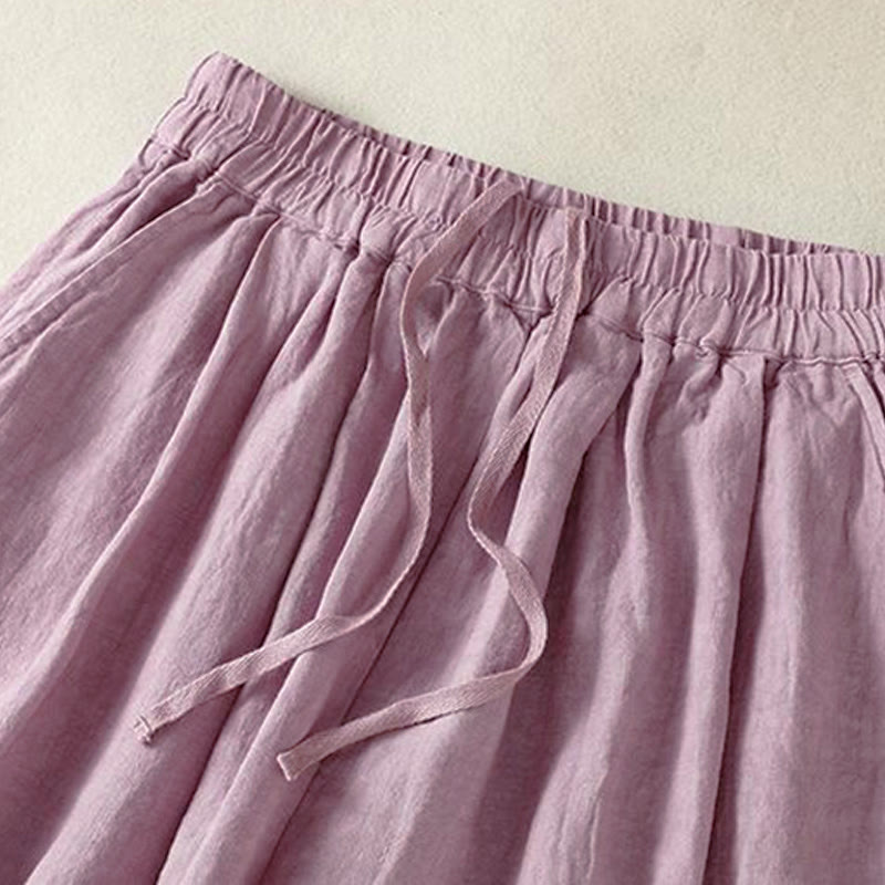 Buddha Stones Lässige, minimalistische Cropped-Hose mit Kordelzug für Damen – ideal für Frühling, Sommer und Herbst. Gerade geschnittene Hose mit Tasche. - image 14