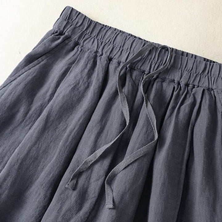 Buddha Stones Lässige, minimalistische Cropped-Hose mit Kordelzug für Damen – ideal für Frühling, Sommer und Herbst. Gerade geschnittene Hose mit Tasche. - image 2
