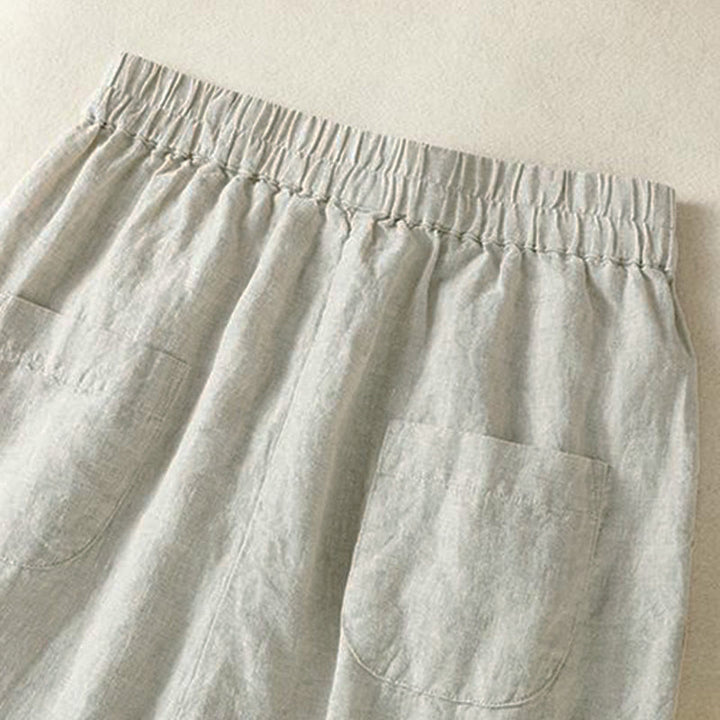Buddha Stones Lässige, minimalistische Cropped-Hose mit Kordelzug für Damen – ideal für Frühling, Sommer und Herbst. Gerade geschnittene Hose mit Tasche. - image 9