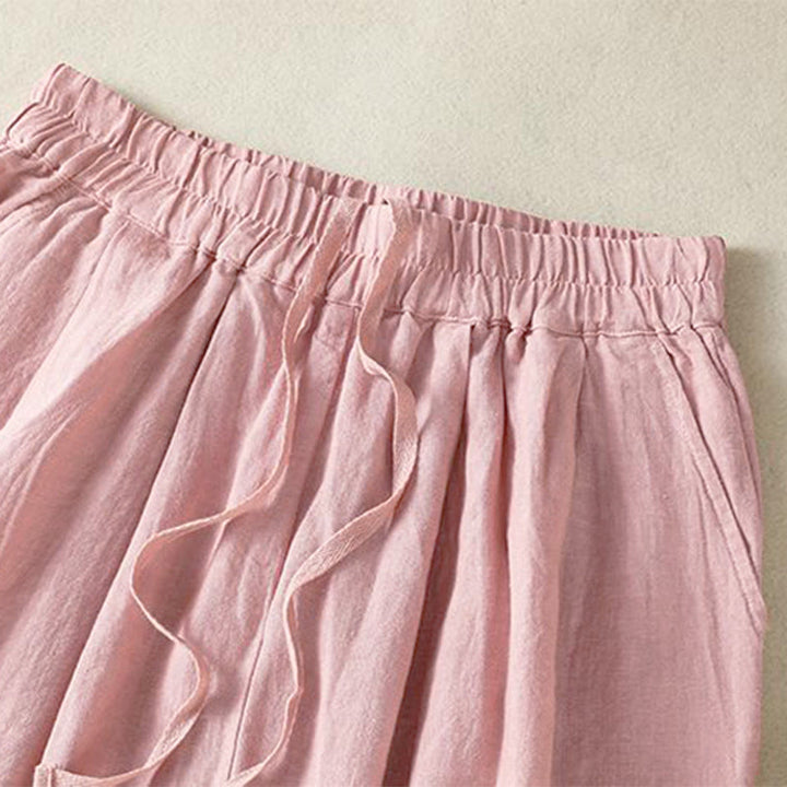 Buddha Stones Lässige, minimalistische Cropped-Hose mit Kordelzug für Damen – ideal für Frühling, Sommer und Herbst. Gerade geschnittene Hose mit Tasche. - image 19