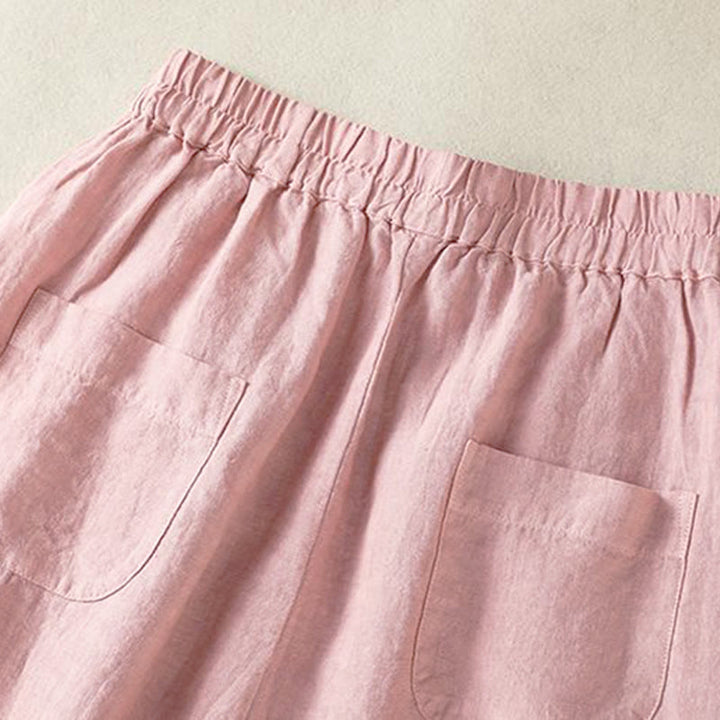 Buddha Stones Lässige, minimalistische Cropped-Hose mit Kordelzug für Damen – ideal für Frühling, Sommer und Herbst. Gerade geschnittene Hose mit Tasche. - image 20