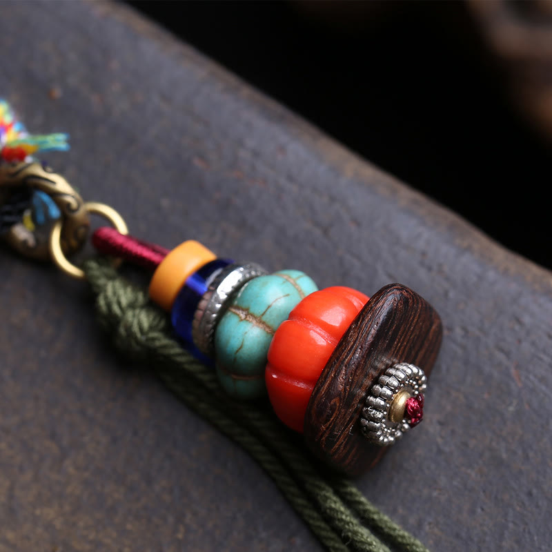 Buddha Stones Halskette mit Quaste und LiuLi-Perlenmotiv aus tibetischem Mani-Steinhaufen - image 3