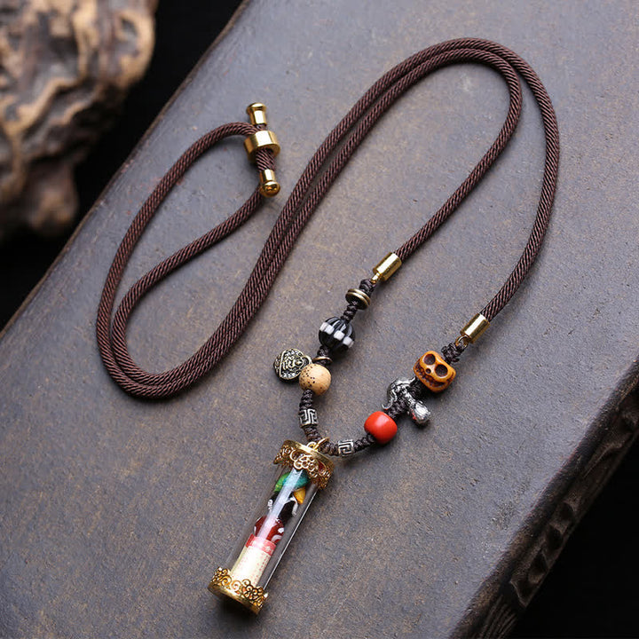 Buddha Stones Tibetische Ghau-Gebetsbox aus Achat und Kupfer, Schriftröhre, Erdungskette - Ca. 36 × 10 mm - image 0