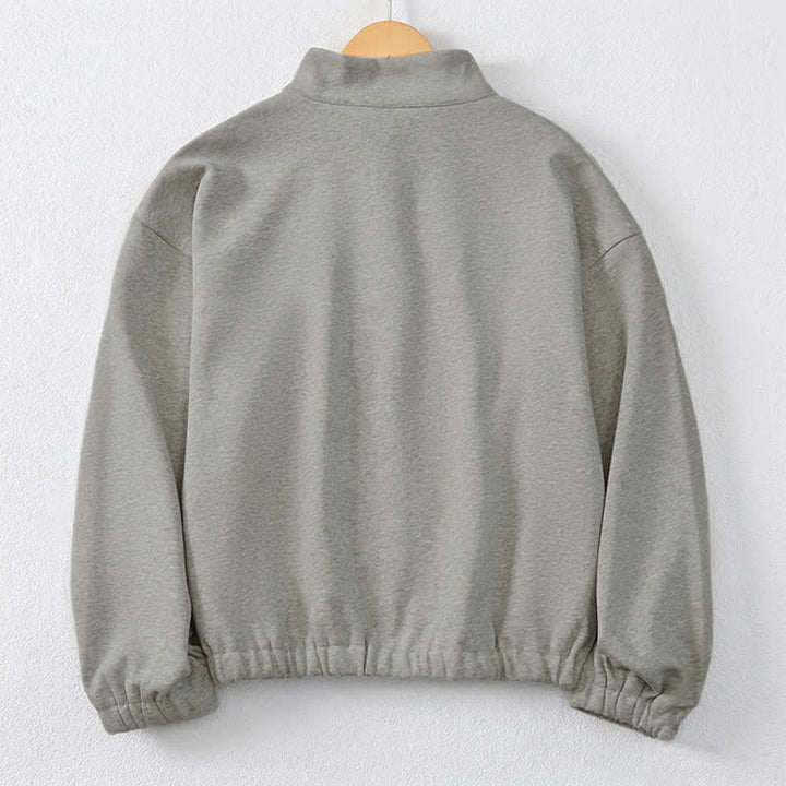 Buddha Stones Lässiges, minimalistisches Herren-Sweatshirt mit Viertelreißverschluss und Tasche für Herbst und Winter - image 9